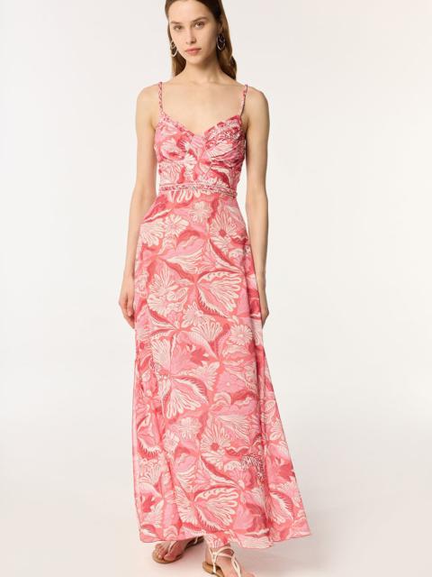 Poupette St Barth Long Dress Cara - Pink Tiger Lily