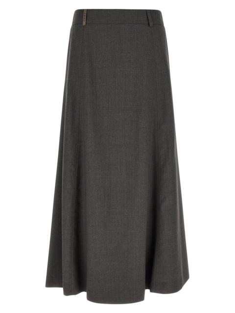 PESERICO Flared Skirt With Loops