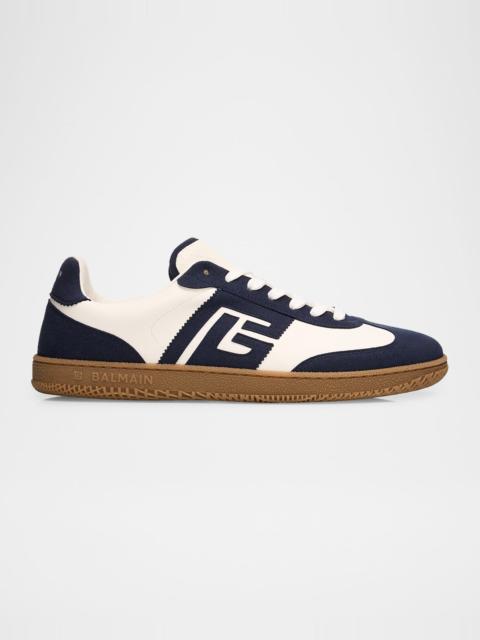 Balmain Men's Swan Leather Low-Top Sneakers
