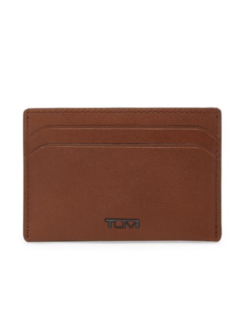 TUMI Men's Nassau Slim Leather Card Case - Cognac