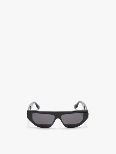 Victoria Beckham Layered Lens Visor Sunglasses In Black