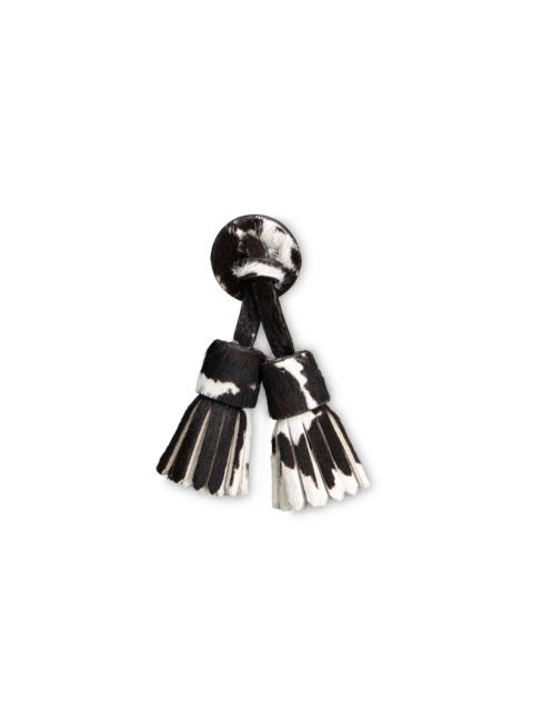 Santoni Black and white cavallino leather Santoni Icona Signum tassels