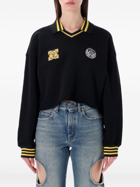 Off-White v-neck cropped polo