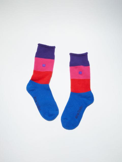 Acne Studios Striped cotton socks - Purple multicolor