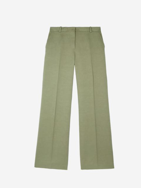 The Kooples WIDE-LEG PANTS IN KHAKI LINEN AND COTTON