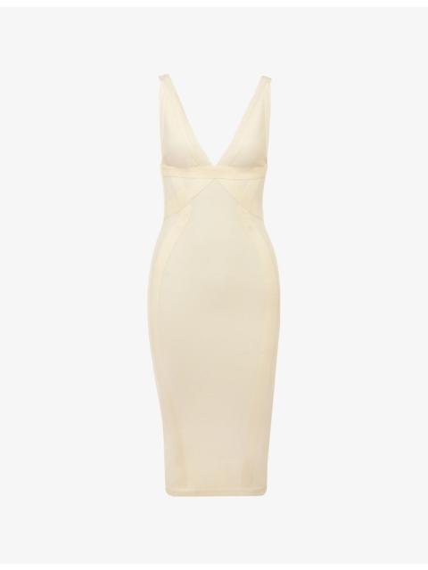 House of CB The Sculpt Halter-Neck Bandage Stretch-Woven Midi Dress