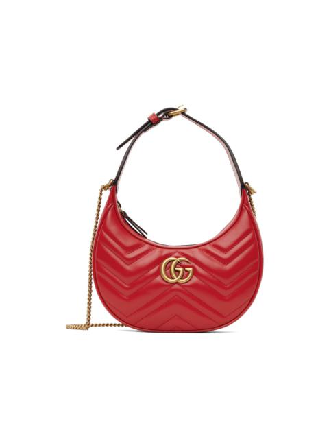 GUCCI Red Mini GG Marmont Shoulder Bag
