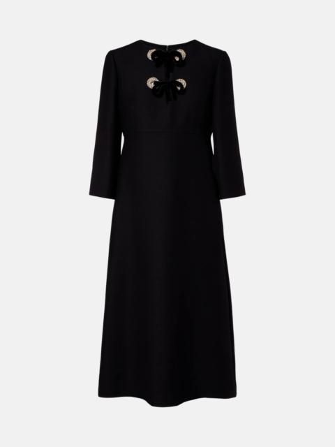 Valentino Crepe Couture embellished midi dress