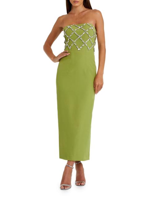 MAC DUGGAL Women's Embellished Crepe Strapless Maxi Dress - Apple Green