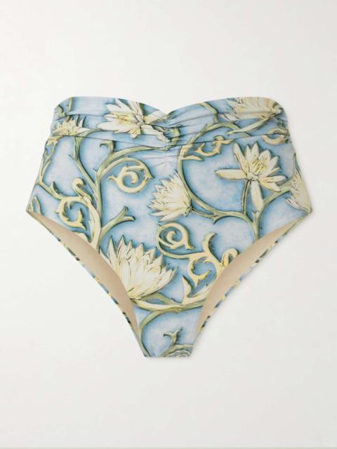 Agua by Agua Bendita Vaiven Soledad ruched floral-print recycled bikini briefs Blue
