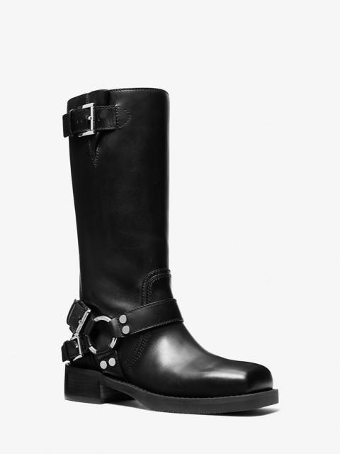 MICHAEL KORS Crosby Leather Moto Boot