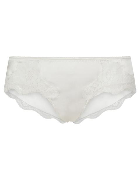Satin briefs with lace detailing