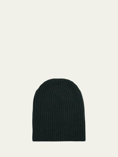 Loro Piana Men's Ribbed Cashmere and Silk Beanie Hat