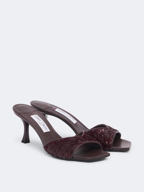 JIMMY CHOO Skye sequined leather mules