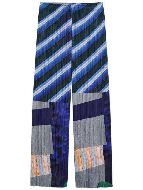 Pleats Please Issey Miyake Pleats Please Issey Miyake City College Printed Pleated Trousers