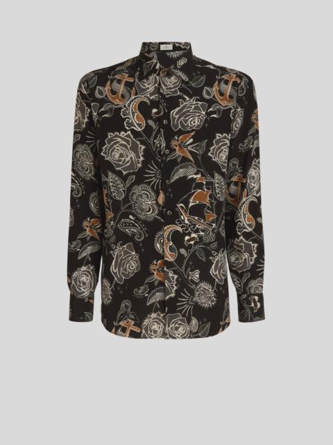 Etro TATTOO PRINT SILK SHIRT