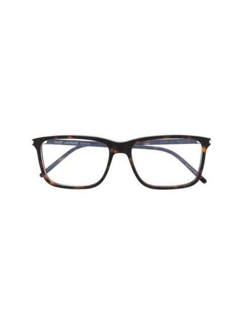 SAINT LAURENT tortoiseshell-effect glasses
