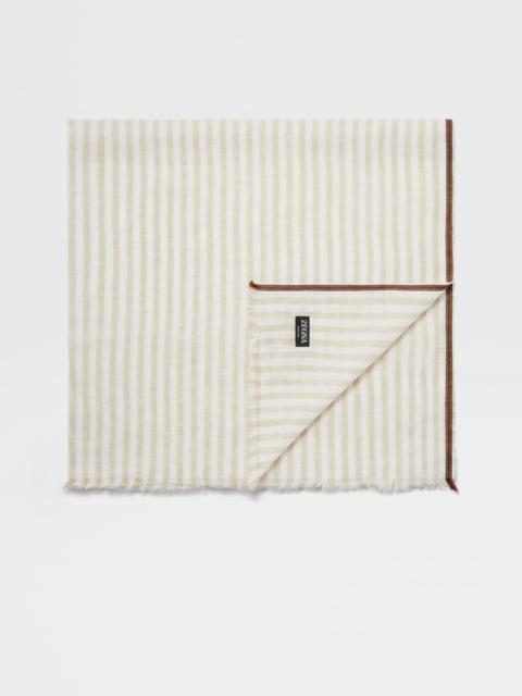 ZEGNA LIGHT BEIGE OASI LINO SCARF