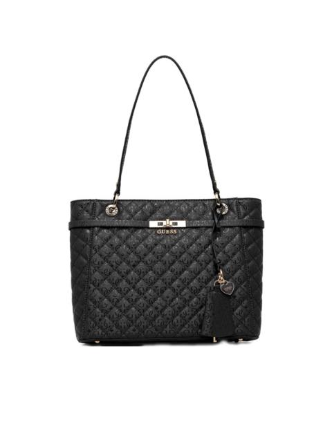 GUESS USA Idra quilted heart-charm tote bag