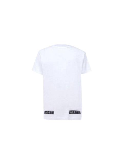 Off-White Stripe Logo Printing Short Sleeve Ordinary Version White OMAA002G20JER0100119