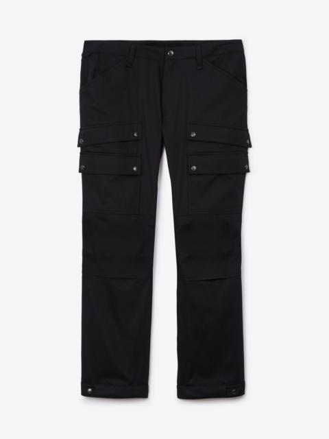 Burberry Embroidered Logo Cotton Cargo Trousers