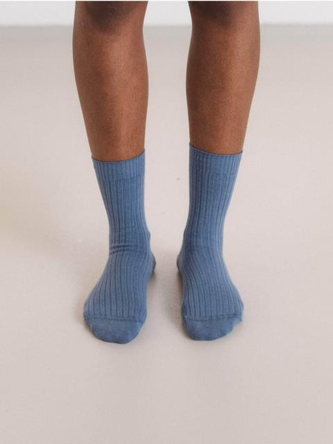 BASERANGE Rib Overankle Socks - Organic Cotton Rib
