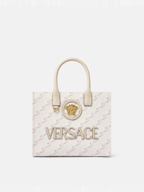VERSACE Chain Stripes La Medusa Small Tote Bag