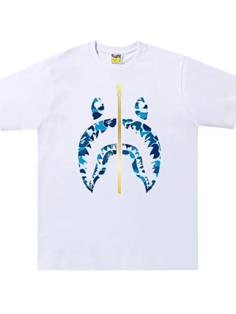 A BATHING APE® ABC Camo Gold Zip Shark Tee "White / Blue" 1I30 110 008 WHITE BLUE