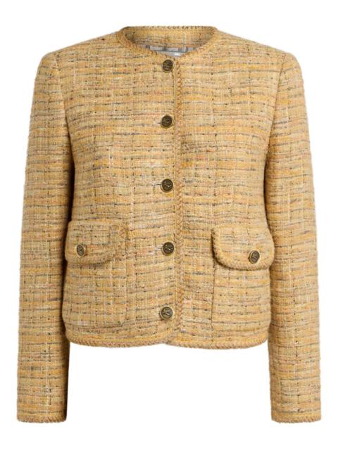 Etro tweed-effect cropped jacket