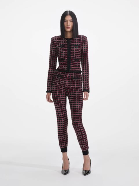 self-portrait Black And Red Check Cardigan
