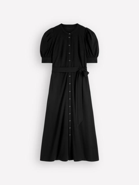 BODEN Puff Sleeve Ponte Shirt Dress-Black