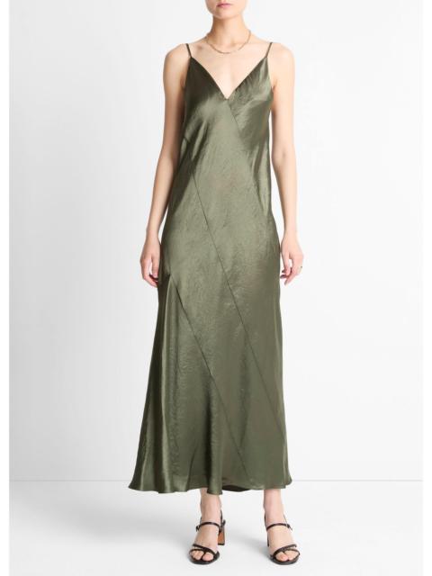 Vince Paneled Satin Bias Slip Dress
