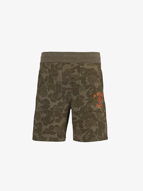 Asia Camo brand-embroidered cotton-jersey shorts