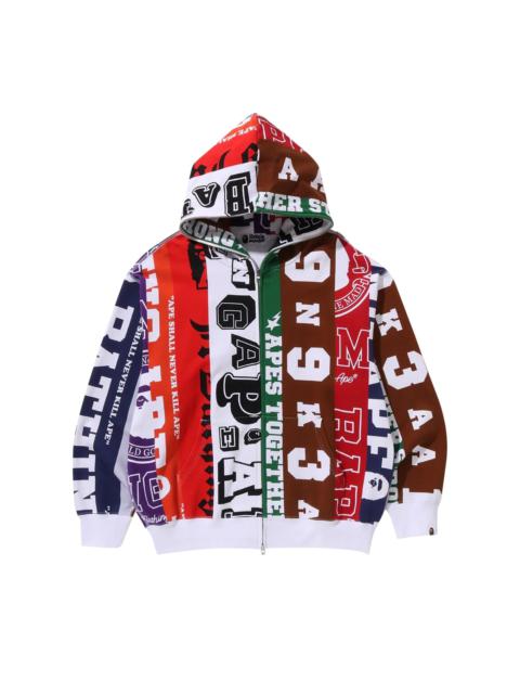 BAPE Fans Scarf Full Zip Hoodie 'Multicolor'