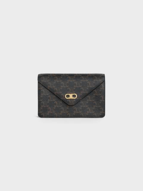 CELINE MAILLON TRIOMPHE WALLET ON CHAIN  IN  TRIOMPHE CANVAS