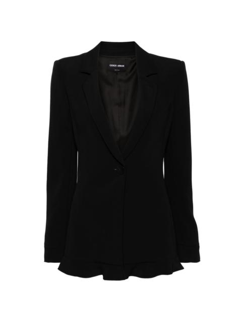 single-breasted ruffled blazer