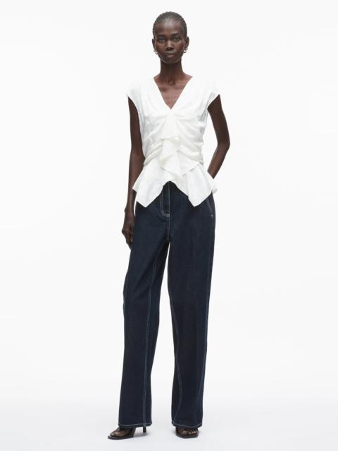 3.1 Phillip Lim Floral Jacquard Draped Handkerchief Top