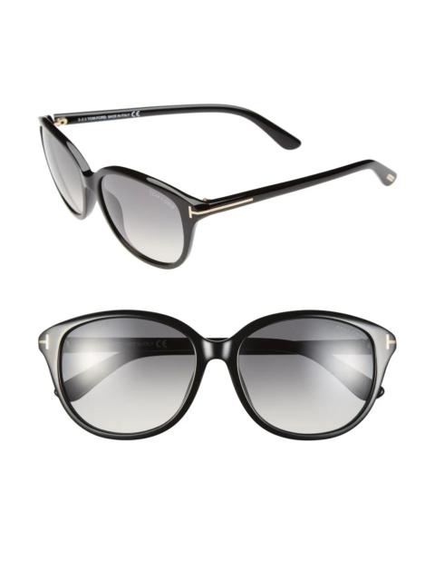 'Karmen' 57mm Sunglasses in Black/Grey/Ochre Lenses