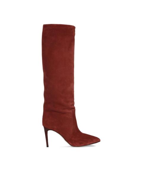PARIS TEXAS 85mm stiletto suede knee-high boots