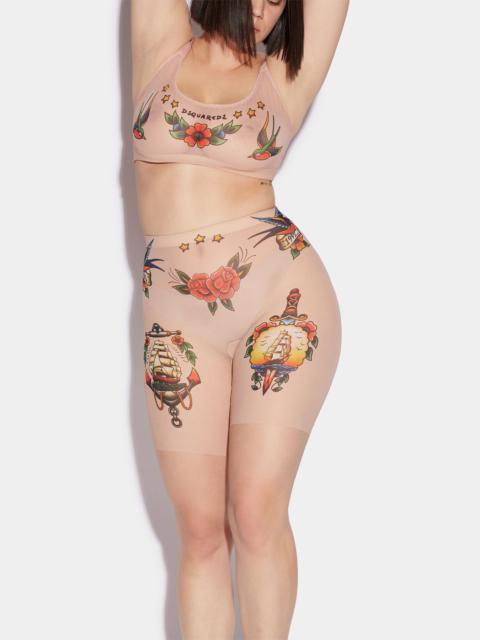DSQUARED2 HONEY TATOO CYCLING SHORTS