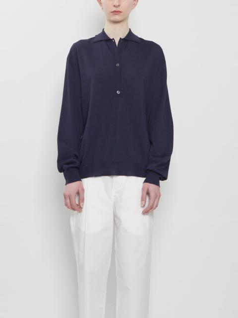 SOFIE D'HOORE Morse Wool Polo Sweater — Midnight