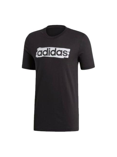 adidas E LIN BRUSH T Sports Round Neck Short Sleeve Black DV3046