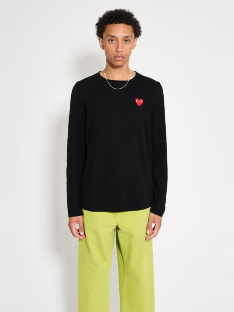 Comme Des Garçons COMME DES GARÇONS PLAY SMALL HEART KNITTED SWEATER BLACK