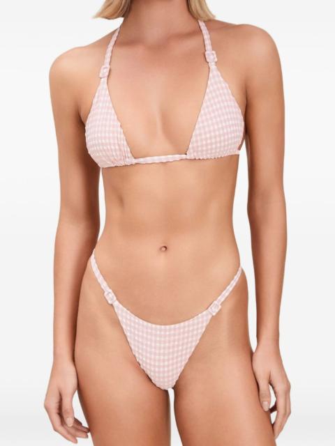 DEVON WINDSOR Jenna gingham-print buckle-detail bikini top