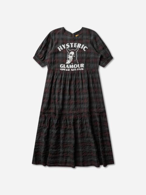 Hysteric Glamour Women's Speak No Evil Checkered Dress Red