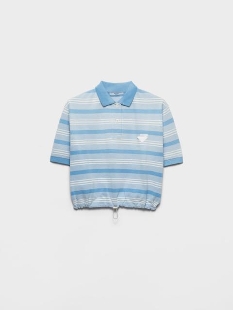 Prada Striped print piqué polo shirt