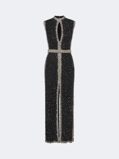COSTARELLOS Belina crystal-embellished cutout gown