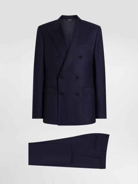 Dolce & Gabbana Double-breasted micro-patterned wool suit