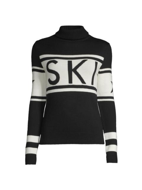 PERFECT MOMENT Women's "Ski" Wool Turtleneck Sweater - Black