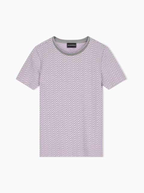 EMPORIO ARMANI SHORT-SLEEVE JUMPER IN GEOMETRIC JACQUARD JERSEY
